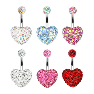 Piercing nombril shamballa cristal f�rido � coeur