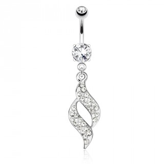 Piercing nombril spirale design � strass