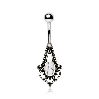 Piercing nombril style m�di�val � pierre Howlite