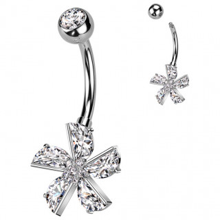 Piercing nombril style moulin � vent � zirconiums