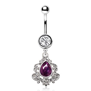 Piercing nombril style victorien � pierre violette