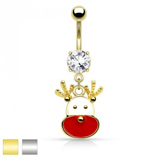 Piercing nombril t�te de renne de Noel