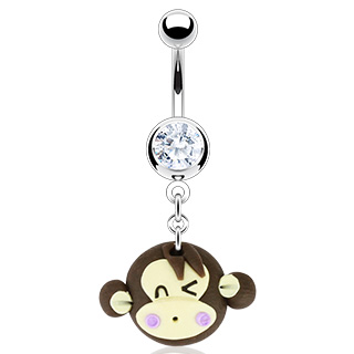 Piercing nombril t�te de singe