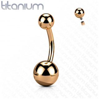 Piercing nombril titane Cuivr� � filetage interne