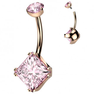 Piercing nombril Titane cuivr� � zirconium taill� en losange