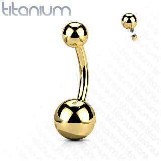 Piercing nombril titane Dor� � filetage interne