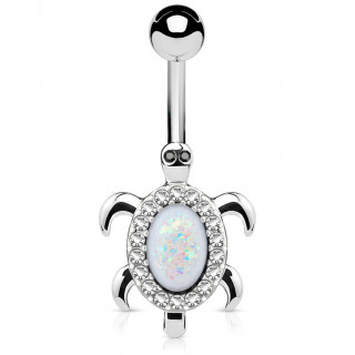 Piercing nombril tortue � carapace d'Opale