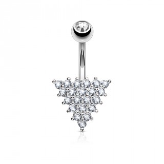 Piercing nombril � triangle pav� de strass