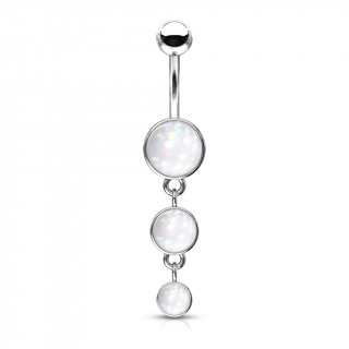 Piercing nombril � trio de bulles d'epoxy - Clair