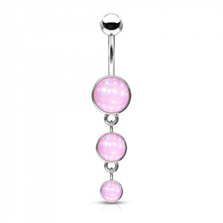 Piercing nombril � trio de bulles d'epoxy - Rose