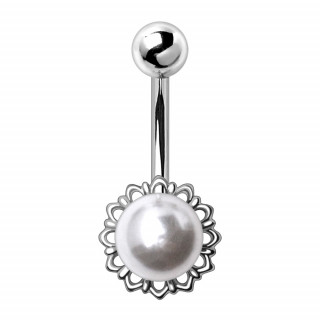 Piercing nombril vintage � perle