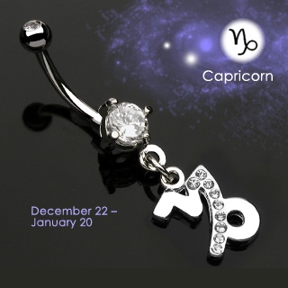Piercing nombril Zodiac signe Capricorne