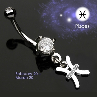 Piercing nombril Zodiac signe Poisson