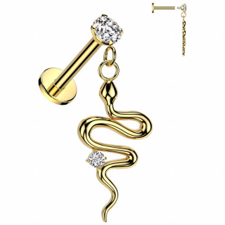Piercing d'oreille dor� � serpent �l�gant ondulant