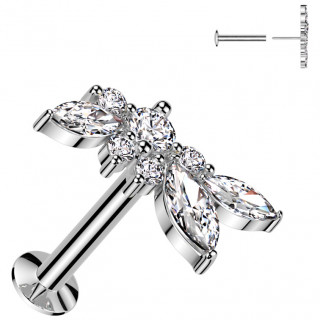 Piercing oreille push-in � cluster de zirconiums