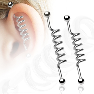 Piercing oreille Spiral Barbell
