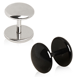 Piercing oreille style faux plug � disques convex