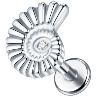 Piercing oreille Titane coquillage en spirale (lobe, tragus, h�lix...)