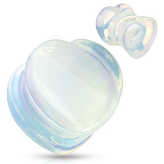 Piercing plug coeur scupt� en Opalite