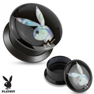 Piercing plug �carteur � boite avec lapin Playboy en nacre