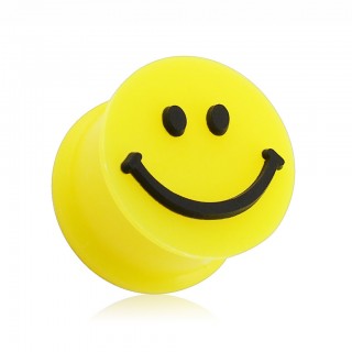 Piercing plug �carteur jaune avec smiley