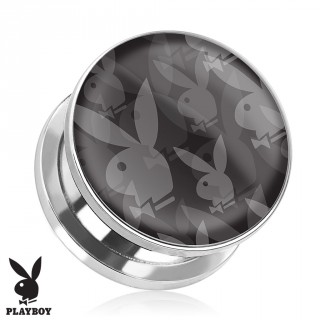 Piercing plug �carteur Playboy en acier avec multiples lapins