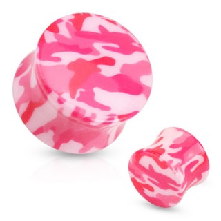 Piercing plug � motif camouflage arm�e rose
