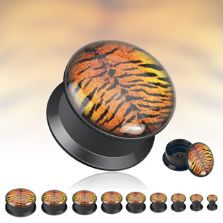 Piercing plug peau de tigre