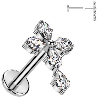 Piercing push-in � croix celtique chic (l�vre, narine, tragus, h�lix...)