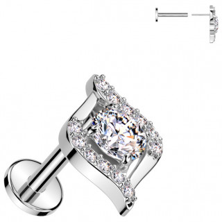 Piercing push-in � oeil �gyptien serti (l�vre, narine, tragus, h�lix...)