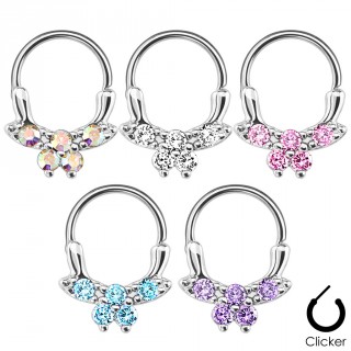 Piercing septum � clip avec papillon serti