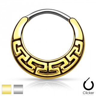 Piercing septum � motif labyrinthe style Maya
