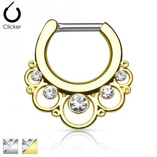 Piercing septum avec anneaux sertis