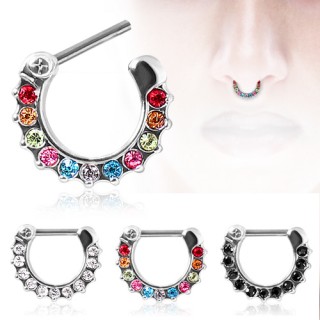 Piercing septum clicker cercl� de strass