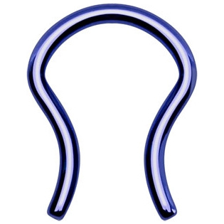 Piercing septum U en acier bleu