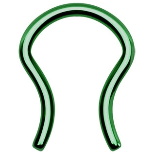 Piercing septum U en acier vert