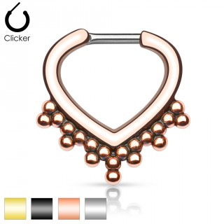Piercing septum en forme de coeur perl�