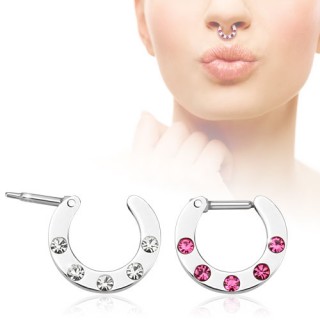 Piercing septum en forme de fer � cheval porte-bonheur