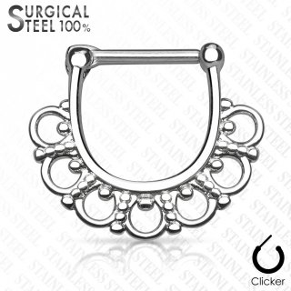 Piercing septum �ventail tribal en acier