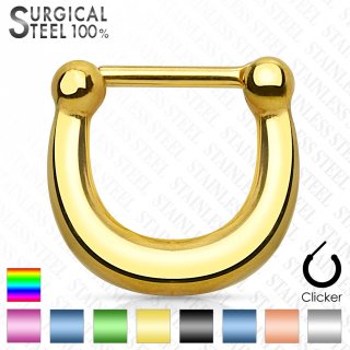 Piercing septum fer � cheval en acier � clip