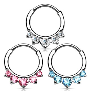 Piercing septum serti de 5 pierres irr�guli�res