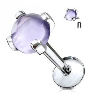 Piercing serti Amethyste (l�vre, cartilage...)