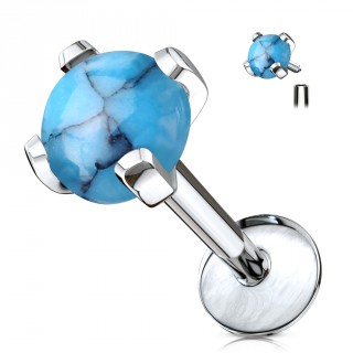 Piercing serti Turquoise (l�vre, cartilage...)
