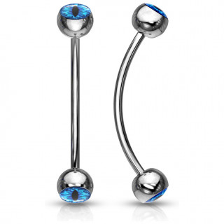 Piercing snake eyes courb� � oeil de d�mon bleu