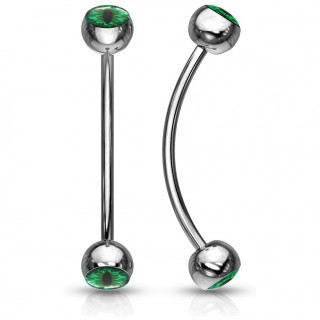 Piercing snake eyes courb� � oeil de d�mon vert