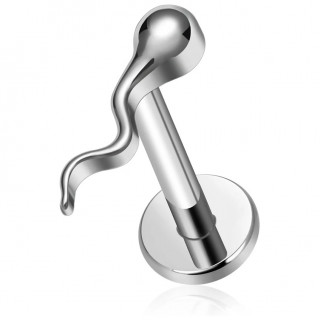 Piercing Spermatozo�de en Titane pour l�vre et oreille (� filetage interne)