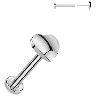 Piercing stud Titane push-in � petit coeur (narine, tragus, h�lix...)