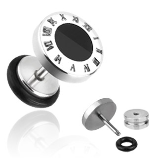 Piercing style faux plug � cadran chiffres romains