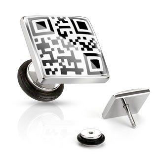 Piercing style faux plug � message QRcode