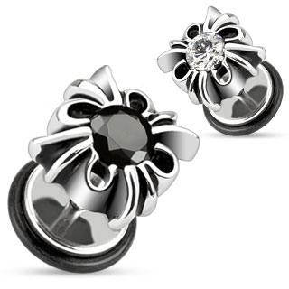 Piercing style faux plug � relief tribal serti